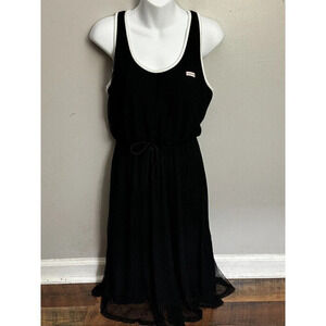 HUNTER for Target Women's Mesh A-Line Tie Waist Lined Black Dress Size M